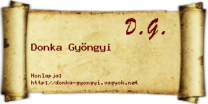 Donka Gyöngyi névjegykártya